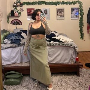 90s vintage parachute utility a-line skirt